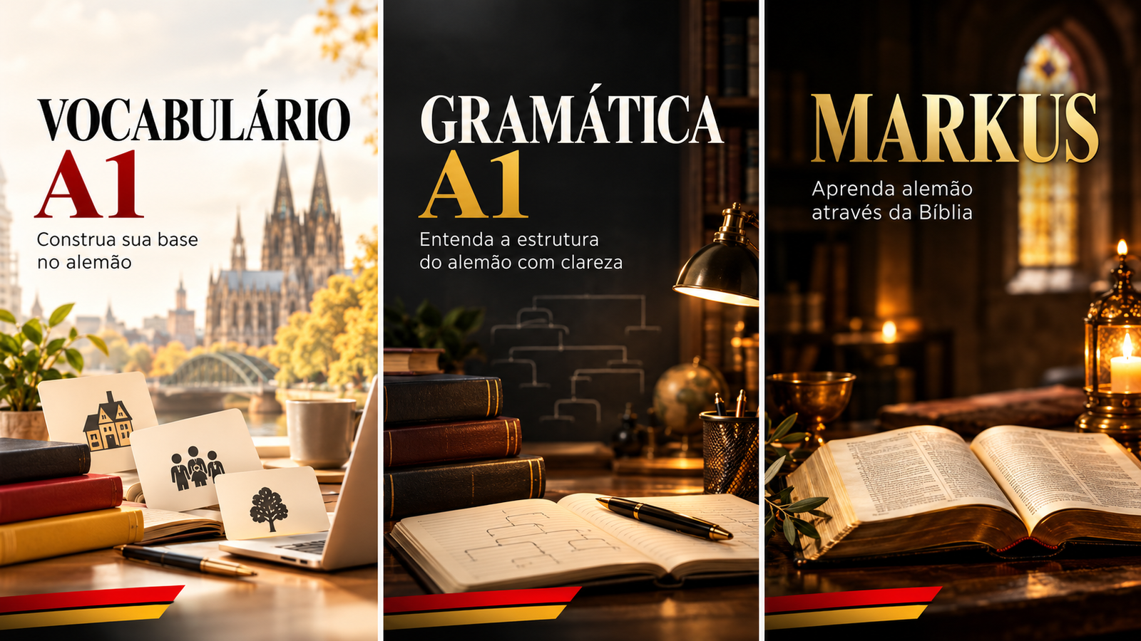 Capas de Vocabulário A1, Gramática A1 e Markus